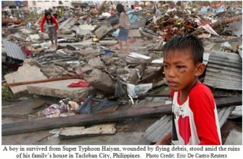 Boy Survives Typhoon Haiyan-Philippines