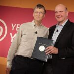 Bill Gates and Steve Ballmer commemorated Microsoft’s 30th Employee Giving Campaign- Oct. 18, 2012/ Photo Credit: Microsoft Corporation