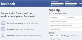 Facebook Home page