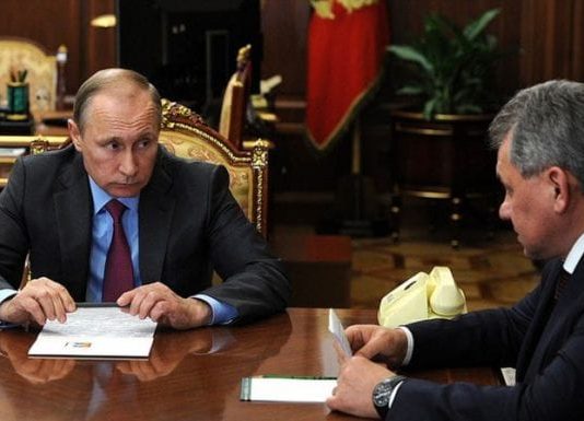 Russia-Pres. Putin-Defense Minister Shoigu