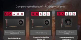 AMD Radeon RX 480 RX 470 RX 460