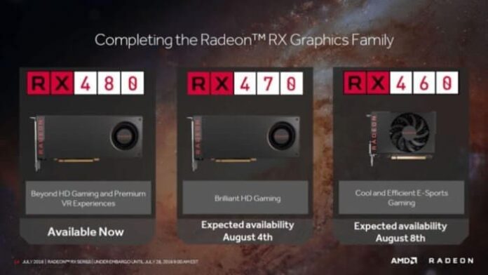 AMD Radeon RX 480 RX 470 RX 460