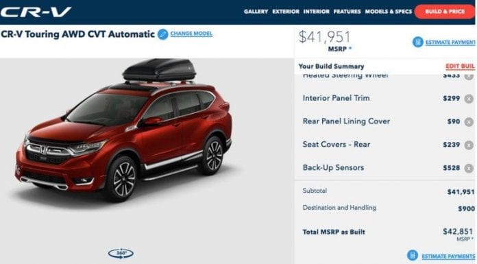 2017 Honda CR-V – How much does the most expensive version cost