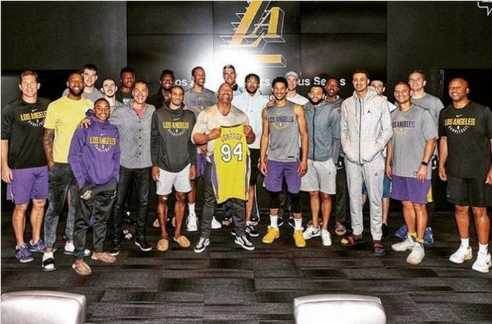 Dwayne Johnson and LA Lakers