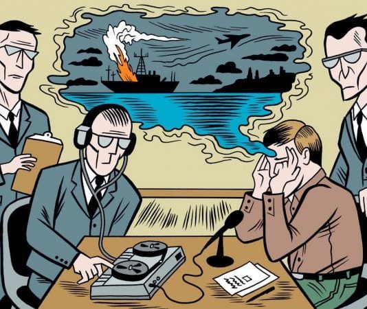 CIA men studying a psychic